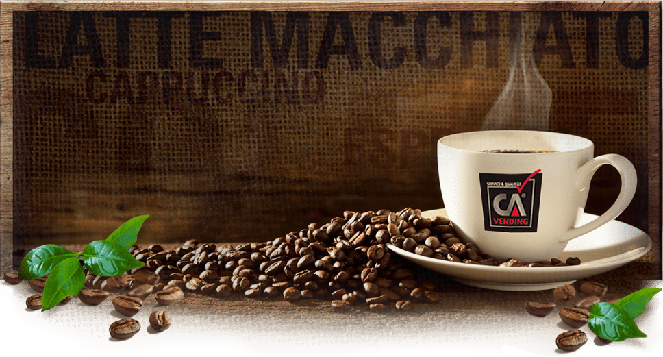 Kaffeebohnen und Kaffeetasse HKS - Automatenservice